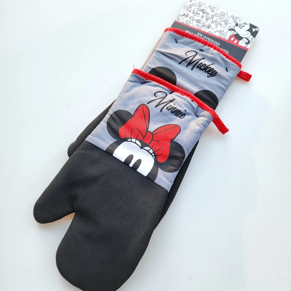 Set of 2 Disney Mickey‎ and Minnie Oven Mitts Neoprene Grip